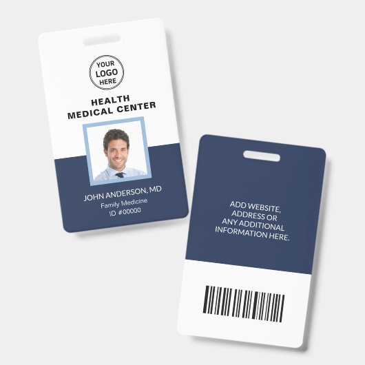 Bar Code ID Medizin Gesundheitsklinik Arzt Ausweis (Vorder- & Rückseite)