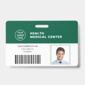 Bar Code ID Medizin Gesundheitsklinik Arzt Grün Ausweis (Vorderseite)