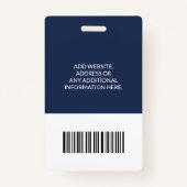 Bar Code-ID Medizinische Gesundheitsklinik Arzt Ausweis (Rückseite)