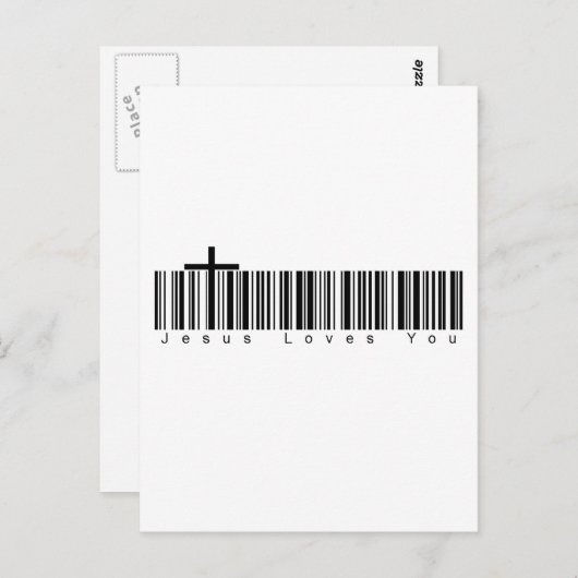 Bar Code Jesus Lieben Sie Postkarte (Vorne/Hinten)