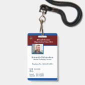 Bar-Code-Karte für Mitarbeiter-Logo Ausweis (Vorderseite mit Lanyard)