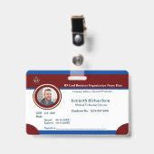 Bar-Code-Karte für Mitarbeiter-Logo Ausweis (Vorderseite mit Clip)