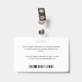 Bar-Code-Karte für Mitarbeiter-Logo Ausweis (Rückseite mit Clip)