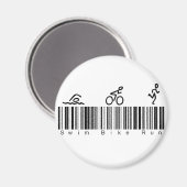 Bar Code Swim Bike Run Magnet (Vorderseite/Rückseite)