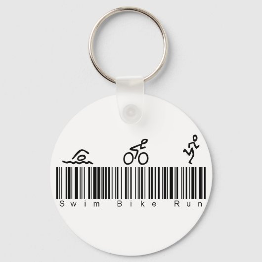 Bar Code Swim Bike Run Schlüsselanhänger (Vorderseite)