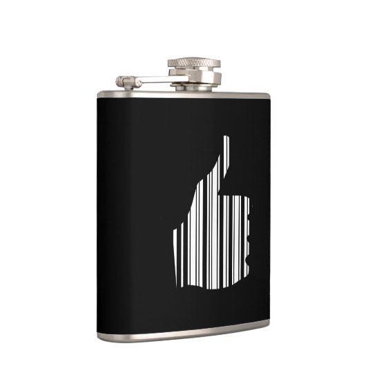 BAR-CODE-THUMB-Gesture-Muster-Design Flachmann (Rechts)