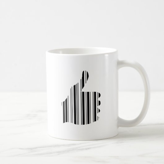 BAR-CODE-THUMB-Gesture-Muster-Design Kaffeetasse (Rechts)