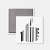 BAR-CODE-THUMB-Gesture-Muster-Design Magnet (Vorderseite/Rückseite)
