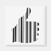 BAR-CODE-THUMB-Gesture-Muster-Design Magnet (Vorne)