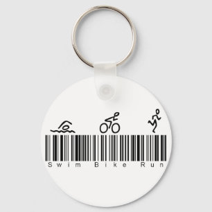 Bar-Codeswim-Fahrrad-Lauf Schlüsselanhänger