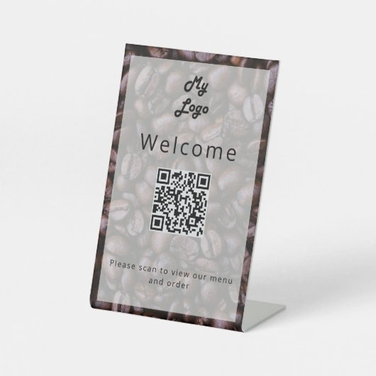 Bar-Coffee-Menü QR-Code Sockelschild (Vorderseite)