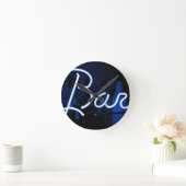 Bar, cool blaues Neonlicht Runde Wanduhr (Zuhause)