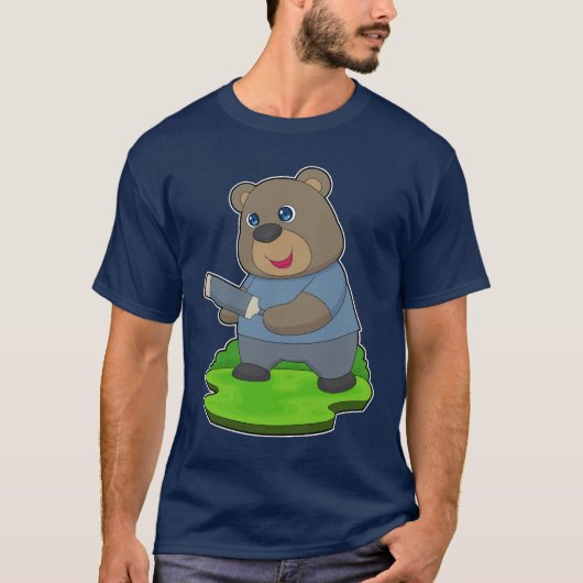 Bär Cricket Cricket-Schläger T-Shirt (Vorderseite)