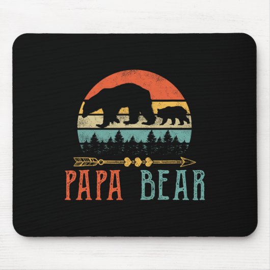 Bär Daddy Lustige Männer Vatertag Geschenkidee Mousepad (Vorne)