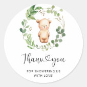 Bär danke runder aufkleber (Vorderseite)