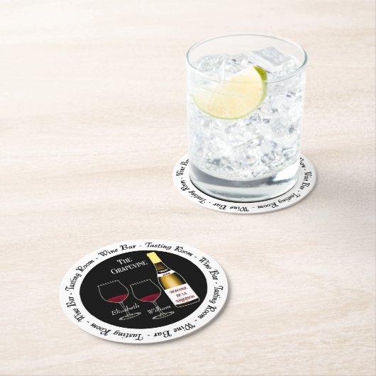 Bar Degustationsraum Mann der Frau Höhle Bar Runder Pappuntersetzer (Vor Ort)