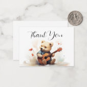 Bär den Musiker Danke Mitteilungskarte (Vorderseite/Rückseite Beispiel)