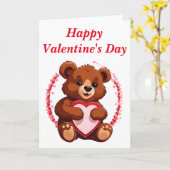 Bär, der einen noblen Valentinstag hält Karte (Gelbe Blume)