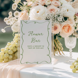 Bar der handgezeichneten grünen Rahmen-Blume Poster