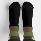 Bär, der über die Mauer schaut, Deep Forest Socken (Oben)