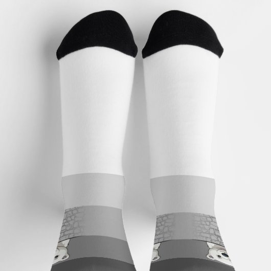 Bär, der über die Wand schaut, Gray Shades Socken (Oben)