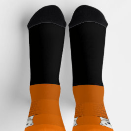 Bär, der über die Wand schaut, Orange Pumpkin Socken