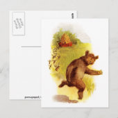 Bär, der vor Bienen flieht Postkarte (Vorne/Hinten)