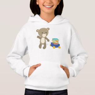 Bär, der zur Schule geht, brauner Bär, Niedlicher Hoodie