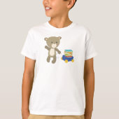Bär, der zur Schule geht, brauner Bär, Niedlicher  T-Shirt (Vorderseite)