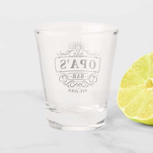 Bar des benutzerdefinierten Opas Schnapsglas (Rückseite)