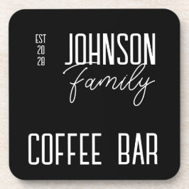 Bar des Kaffees Name Schwarz/Weiß Getränkeuntersetzer