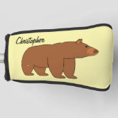 Bär Design beliebiger Hintergrundfarbe Golf Headcover (Vorderseite)