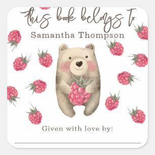 Bär - dieses Buch gehört Quadratischer Aufkleber
