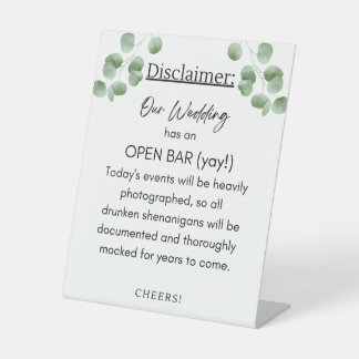 Bar Disclaimer Sockelschild