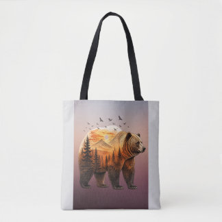 Bär Doppelte Belichtung Wald Tasche