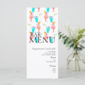 Bar Drink Cocktail Weinkultur Hochzeit Menükarte (Stehend Vorderseite)