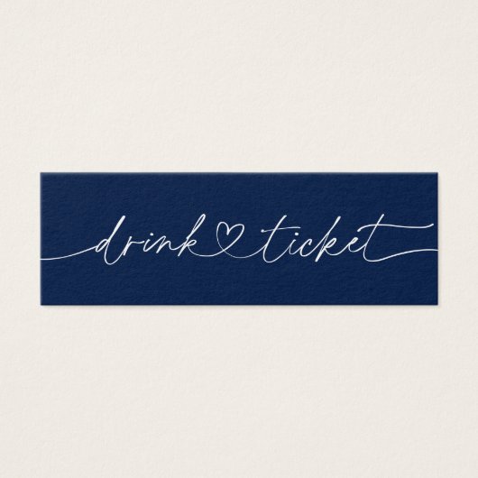 Bar Drink Ticket Wedding Getränke Token Card O100 (Vorderseite)