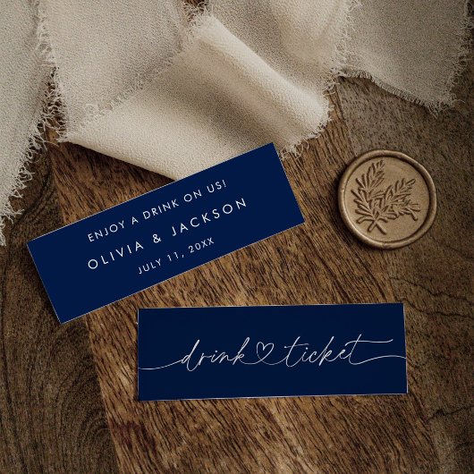 Bar Drink Ticket Wedding Getränke Token Card O100