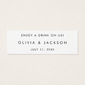 Bar Drink Ticket Wedding Getränke Token Card O100 (Rückseite)