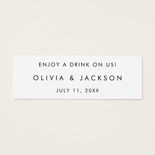 Bar Drink Ticket Wedding Getränke Token Card O100 (Rückseite)