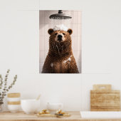 Bär-Duschposter, Lustiger Tier-Badezimmer-Wanddeko Poster (Küche)