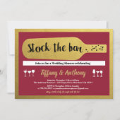 Bar Einladung Bordeaux und Gold (Vorderseite)