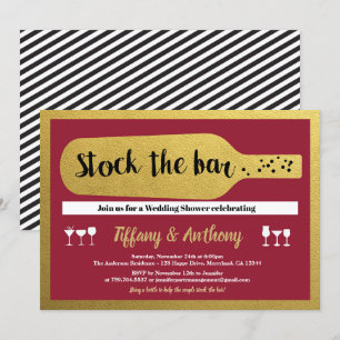 Bar Einladung Bordeaux und Gold