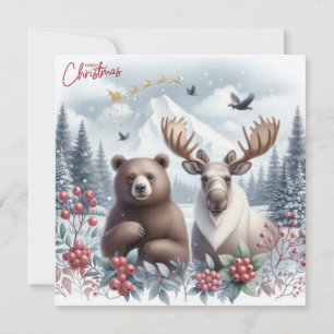 Bär, Elch und schöne Natur zu Weihnachten