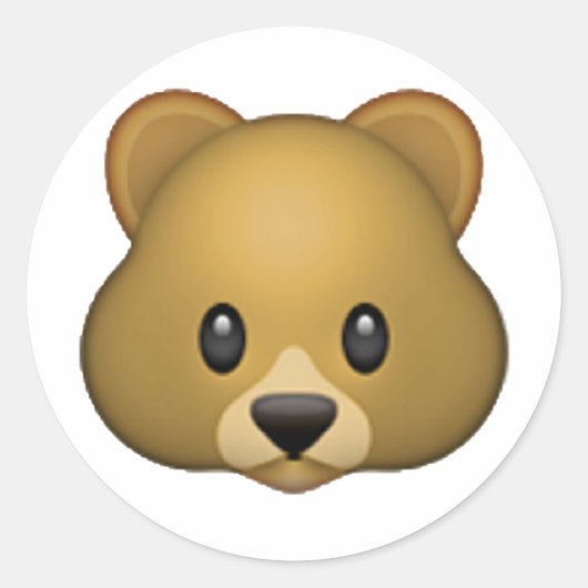 Bär - Emoji Runder Aufkleber (Vorderseite)