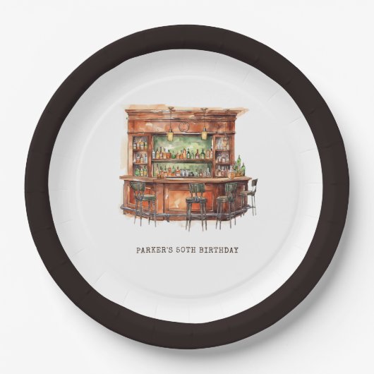 Bar Erwachsene jeden Tag Geburtstag Personalisiert Pappteller (Vorderseite)