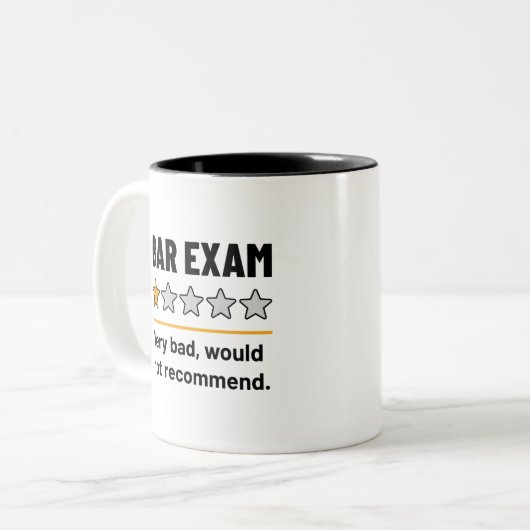 Bar Exam Funny 1 Star Sehr schlecht würde nicht em Zweifarbige Tasse (Vorderseite Links)