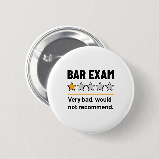 Bar Exam Funny 1 Stern sehr schlecht würde nicht e Button (Vorne & Hinten)