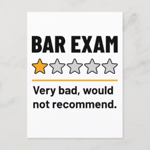 Bar Exam Funny 1 Stern sehr schlecht würde nicht e Postkarte