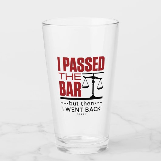 Bar Exam Funny Joke I Passete die Bar Glas (Vorderseite)